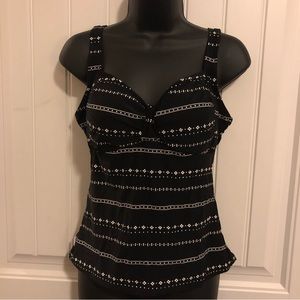 Black and White Swim Top / Tankini Size Medium